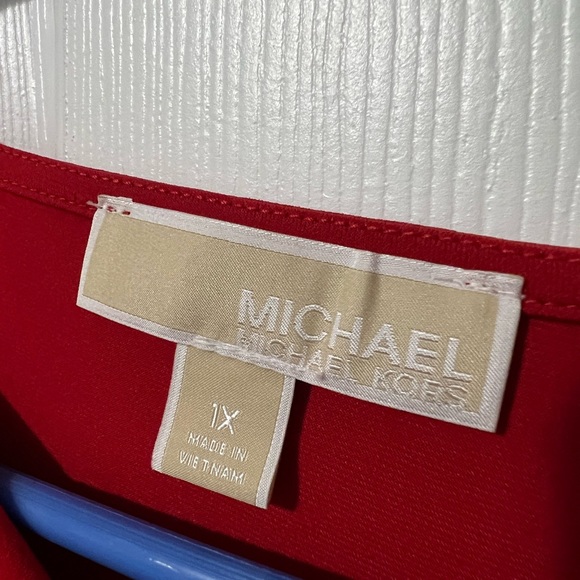 Michael Kors red long sleeve top size 1X - Picture 4 of 7